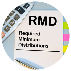 notebook with required minimum distribution on the cover